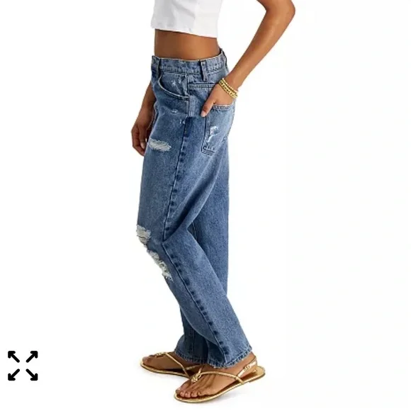 Vanilla Star
Juniors' 90s Distressed Cotton Straight-Leg Jeans 30/11 NWT - Picture 4 of 9